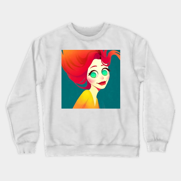 Smiling Girl Crewneck Sweatshirt by viktoria-likhodeeva